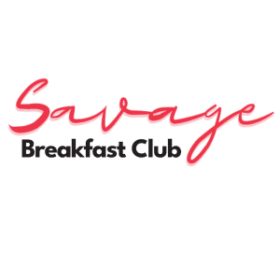 Logo with the words "Savage Breakfast Club" in stylized font.